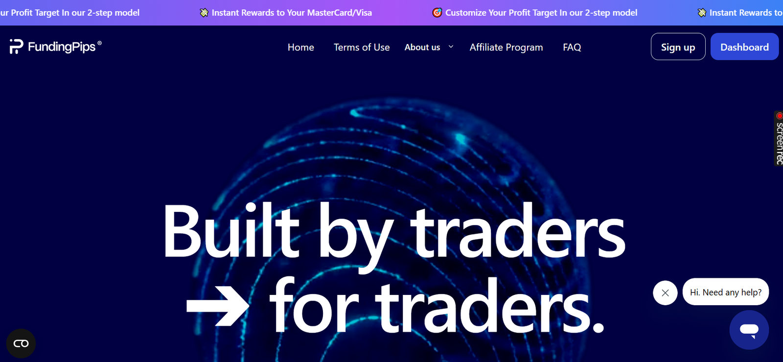 FundingPips platform screenshot